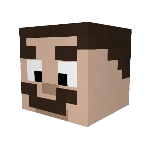 NotJeven Minecraft avatar head, 3D render