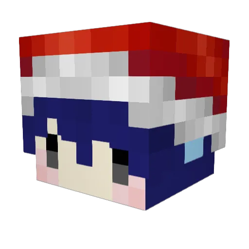 NotKaho Minecraft avatar head, 3D render