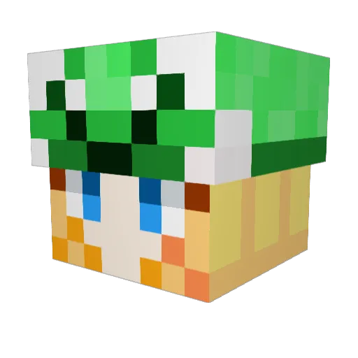 NotKempi Minecraft avatar head, 3D render