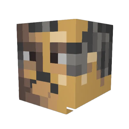NotMonti Minecraft avatar head, 3D render