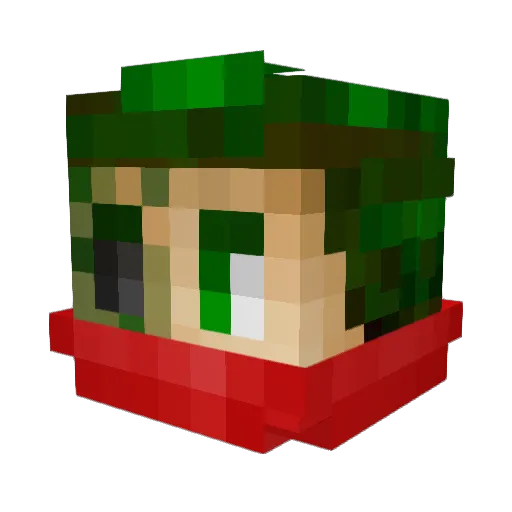 NotMot Minecraft avatar head, 3D render