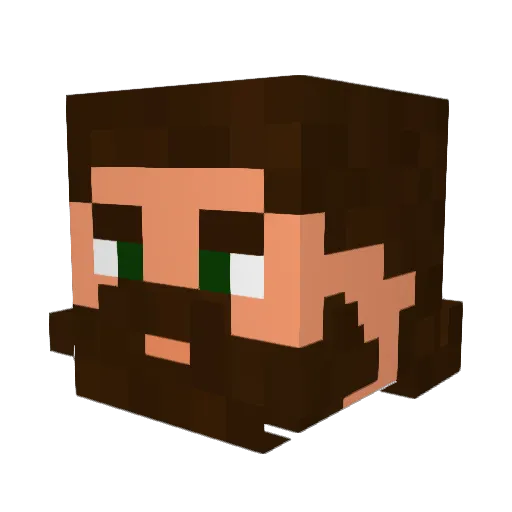 NotNotBurk Minecraft avatar head, 3D render