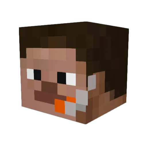 NotNueve Minecraft avatar head, 3D render