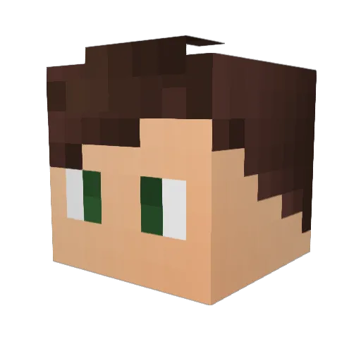 NotOstin Minecraft avatar head, 3D render