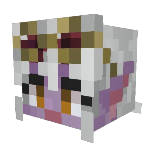 NotPyro Minecraft avatar head, 3D render