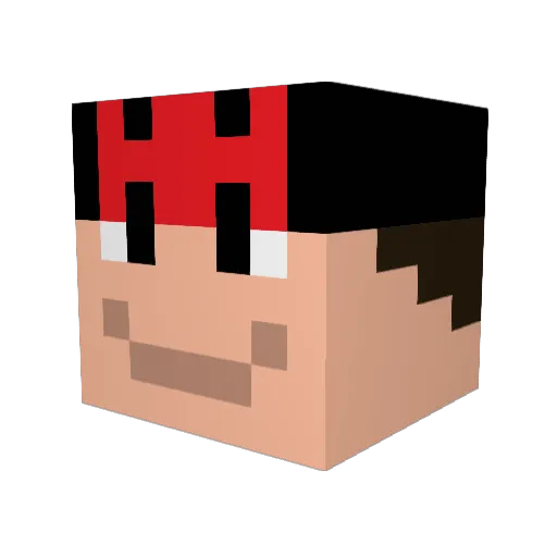 NotQuiteAKing Minecraft avatar head, 3D render