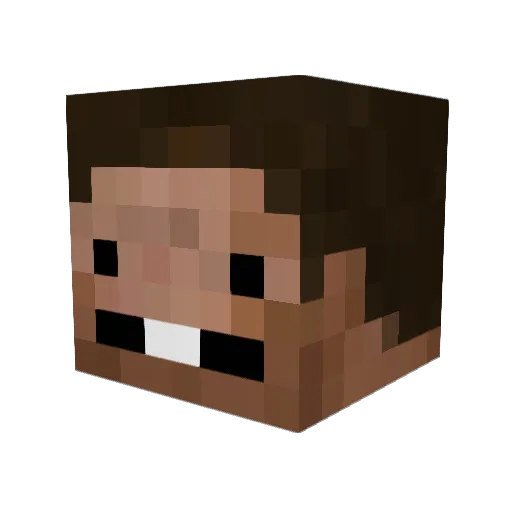 NotQuiteJJ Minecraft avatar head, 3D render
