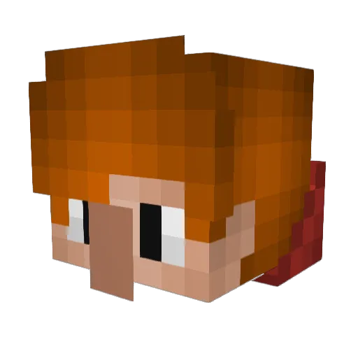 NotRaffy Minecraft avatar head, 3D render