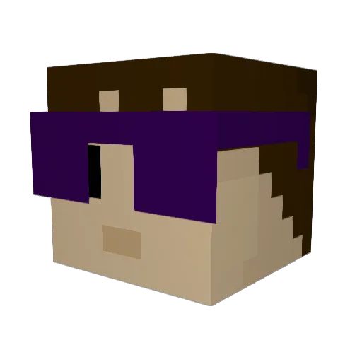 NotReadable Minecraft avatar head, 3D render