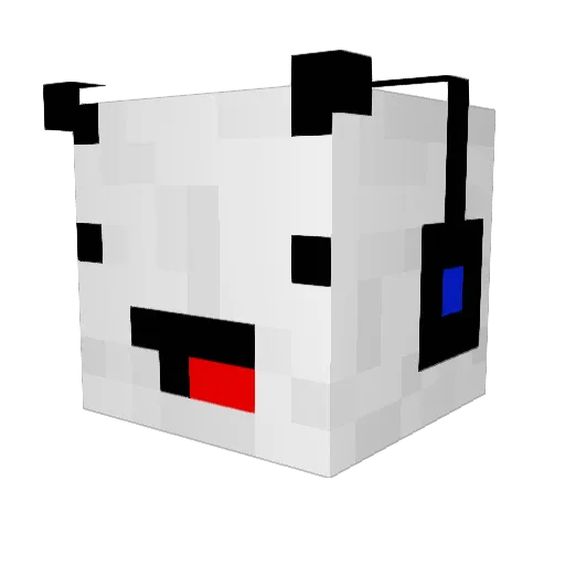 NotSpacePanda Minecraft avatar head, 3D render