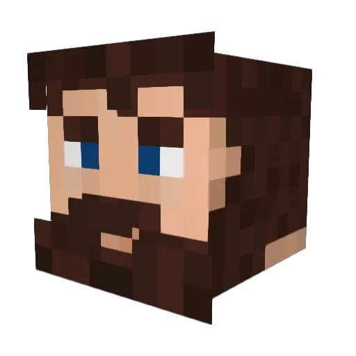NotTheBigMan Minecraft avatar head, 3D render