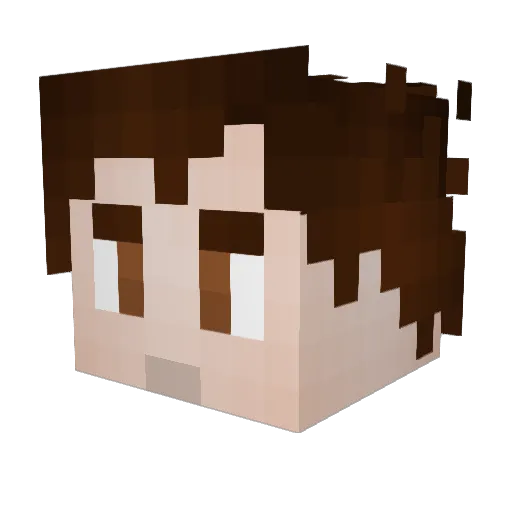 NotTheHammer Minecraft avatar head, 3D render