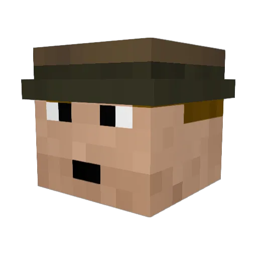 NotTheSpanner Minecraft avatar head, 3D render