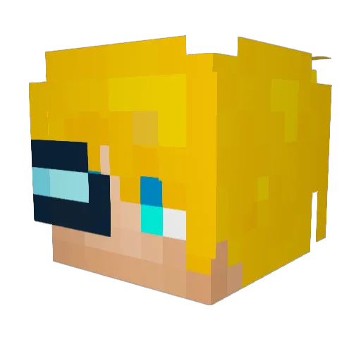 NotTilt Minecraft avatar head, 3D render