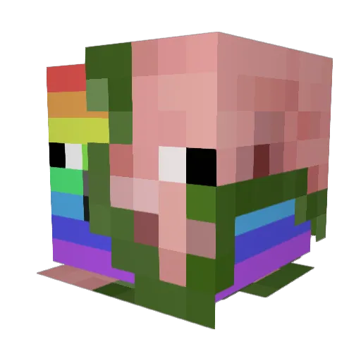 Not_A_Pigman Minecraft avatar head, 3D render