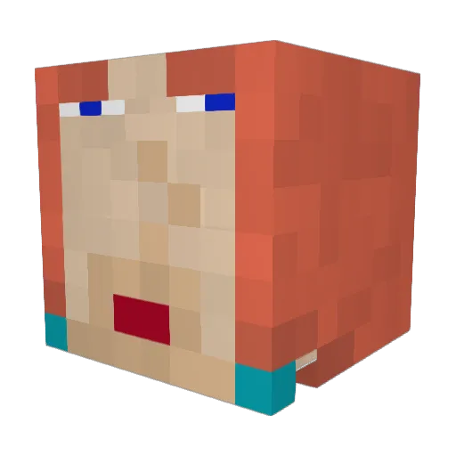 Not_Connecting Minecraft avatar head, 3D render