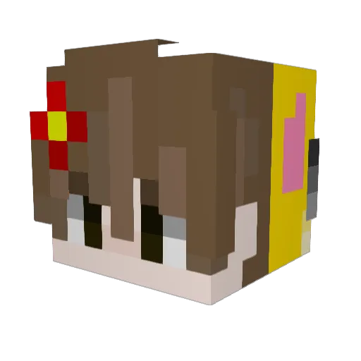 Not_Hearts Minecraft avatar head, 3D render
