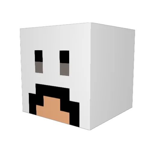 Not_angry Minecraft avatar head, 3D render