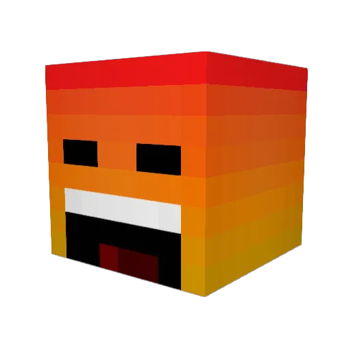 NotchCn Minecraft avatar head, 3D render