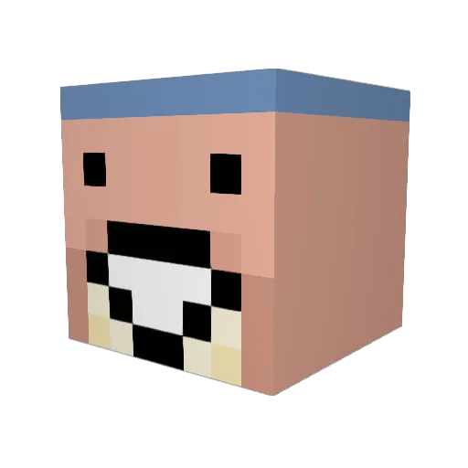 NotchDescendant Minecraft avatar head, 3D render