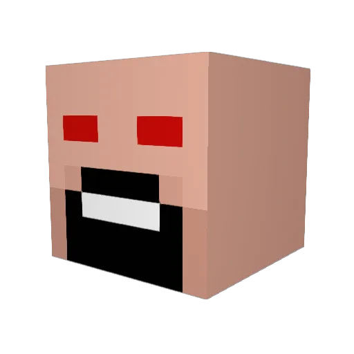 NotchEvil Minecraft avatar head, 3D render