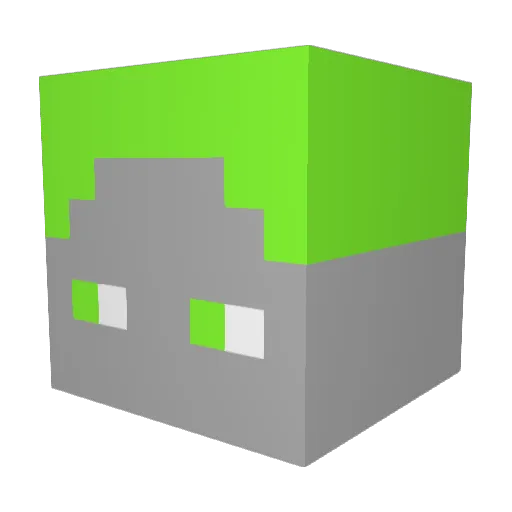 NotchGHG Minecraft avatar head, 3D render