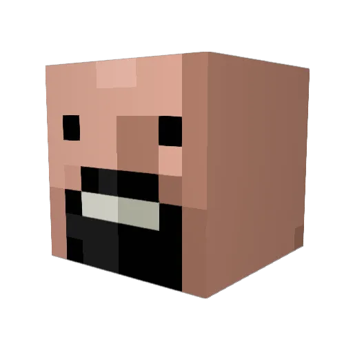 Notch_113 Minecraft avatar head, 3D render