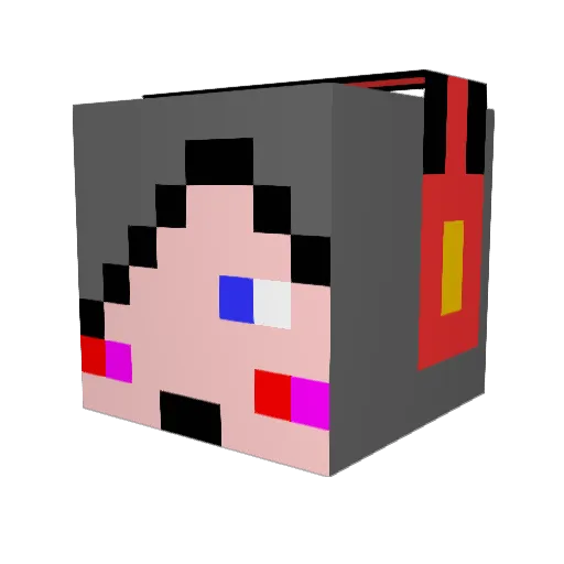 Note_yx Minecraft avatar head, 3D render