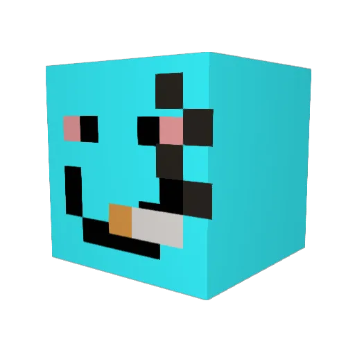 Nothing________ Minecraft avatar head, 3D render