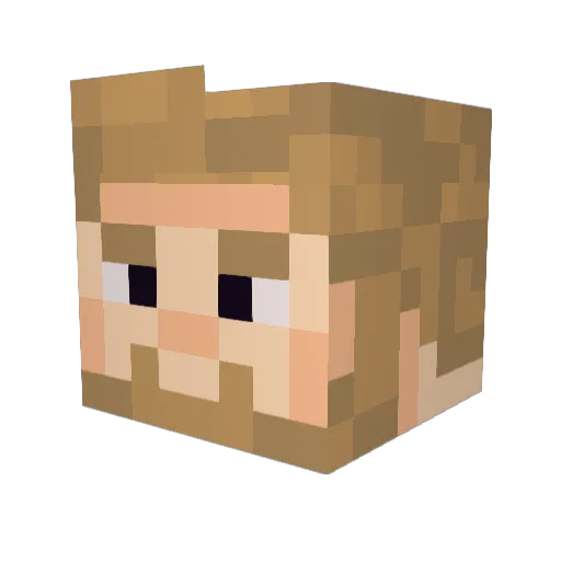 Notizblatt Minecraft avatar head, 3D render