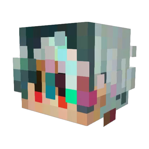 Noto Minecraft avatar head, 3D render