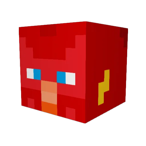 NotoFlash Minecraft avatar head, 3D render