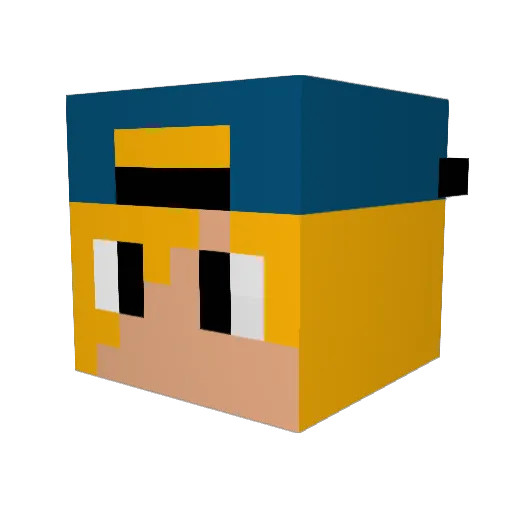 Notreh Minecraft avatar head, 3D render