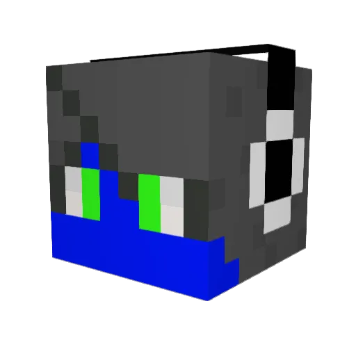 Noturnin Minecraft avatar head, 3D render