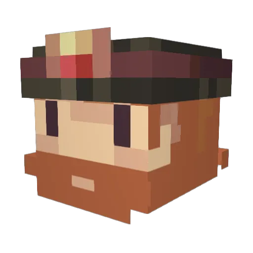 Nougaris Minecraft avatar head, 3D render