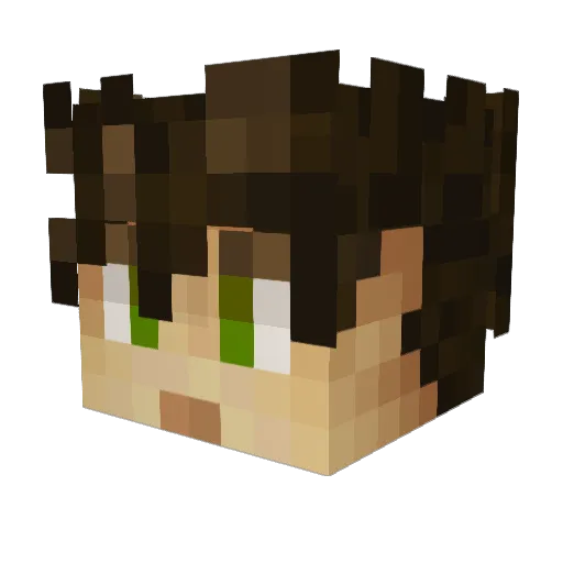 Nougat745 Minecraft avatar head, 3D render
