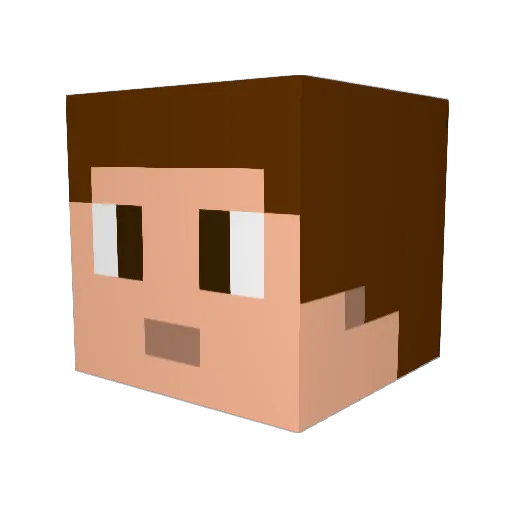 NougatPanPan Minecraft avatar head, 3D render