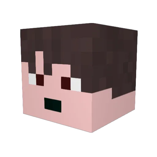 Nouillator Minecraft avatar head, 3D render