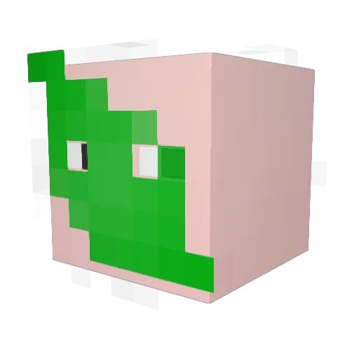 Nouminnn Minecraft avatar head, 3D render