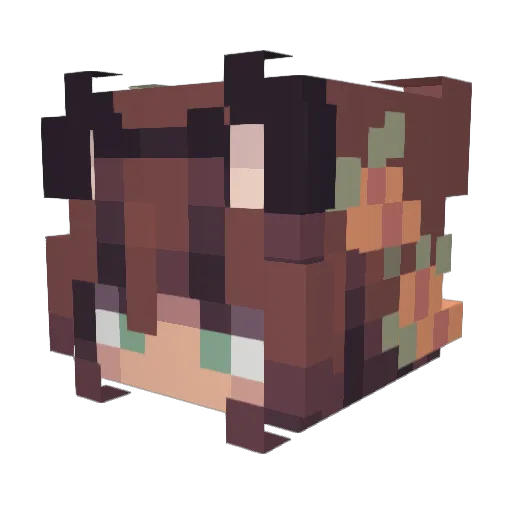 Nouroo Minecraft avatar head, 3D render