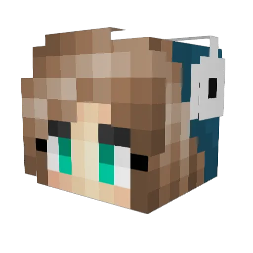 Nousievad Minecraft avatar head, 3D render