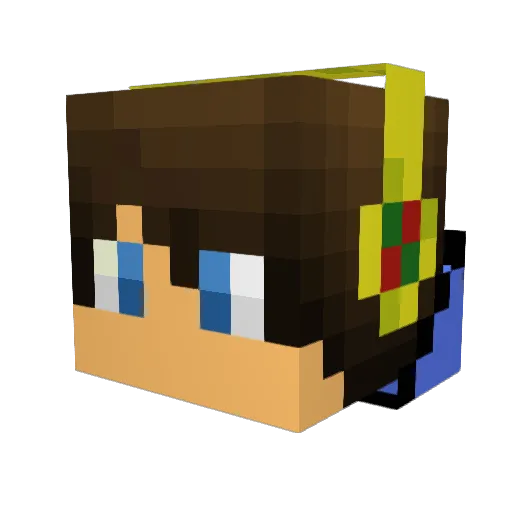 Noutly Minecraft avatar head, 3D render