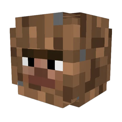 Nouwen Minecraft avatar head, 3D render