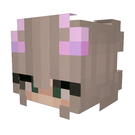 NovaChanVT Minecraft avatar head, 3D render