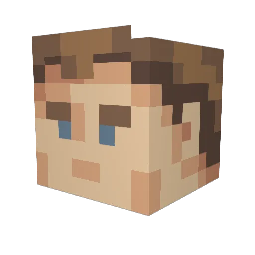 NovaEyez Minecraft avatar head, 3D render