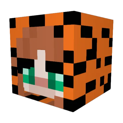 NovaNiao Minecraft avatar head, 3D render