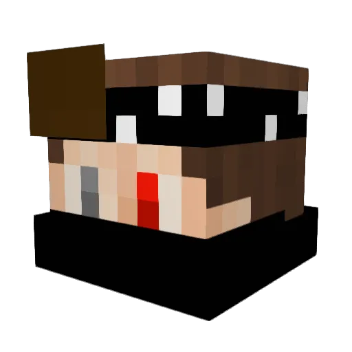 Novacaine_ Minecraft avatar head, 3D render
