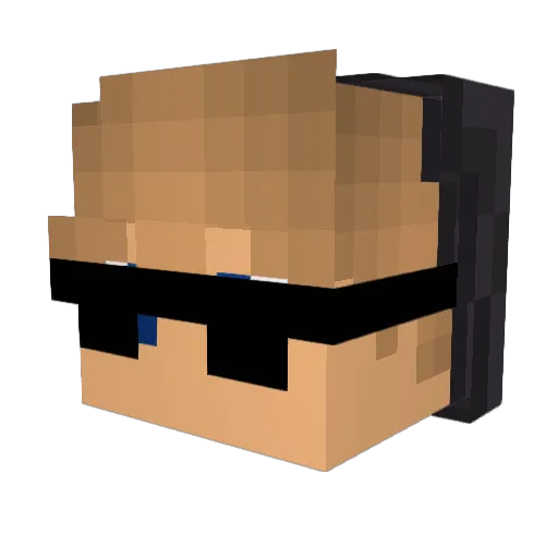 Novacoot Minecraft avatar head, 3D render