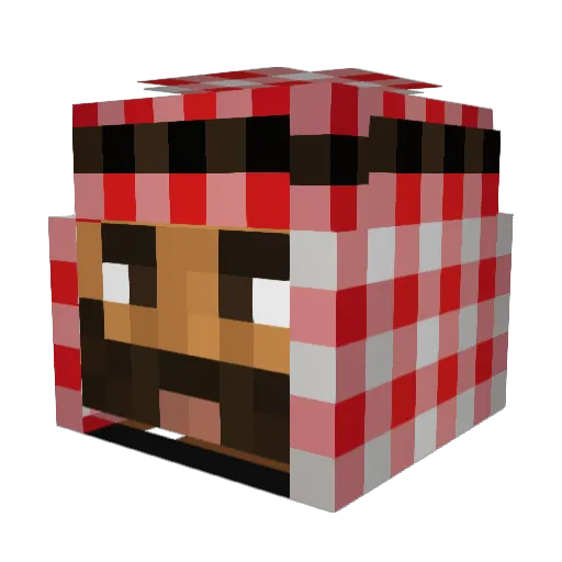 Novalinho Minecraft avatar head, 3D render