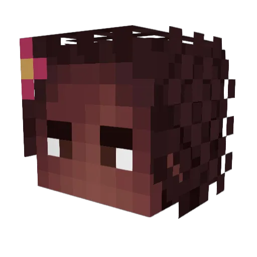 Novalunosiaa Minecraft avatar head, 3D render